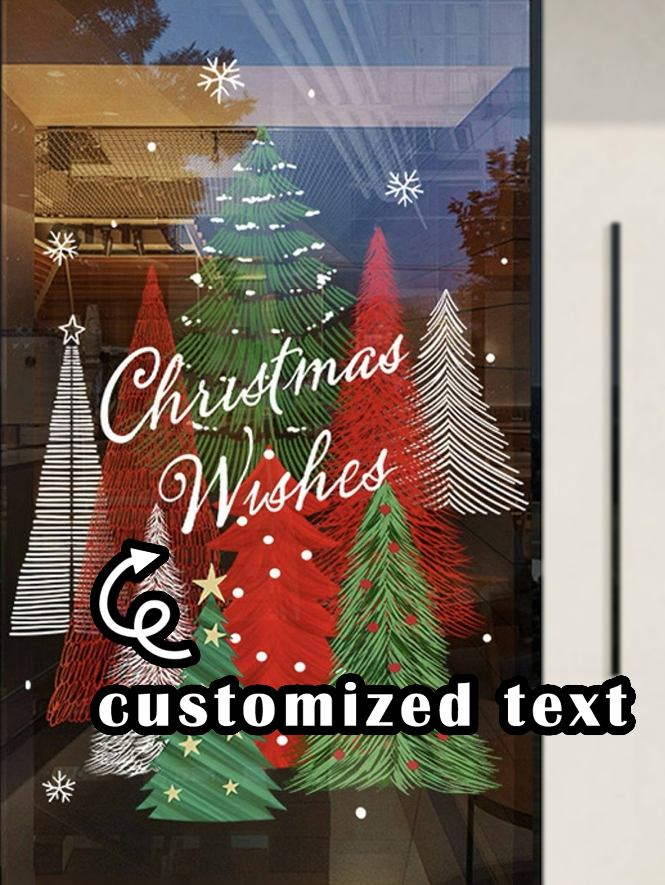 Large Christmas Tree Festival Decorations Stickers
